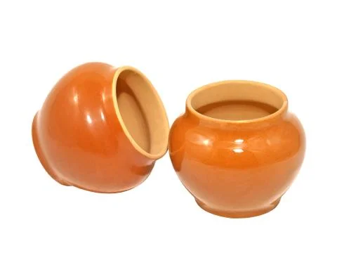 Clay pots.isolated. Stock Photos