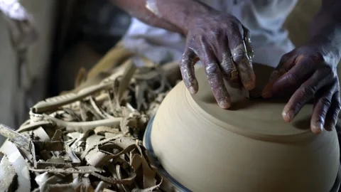 Clay Pottery Class Stock Footage 252133241