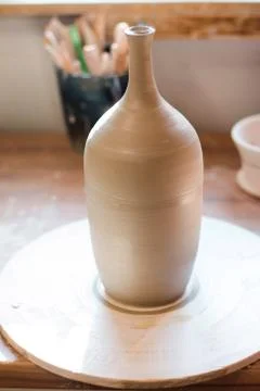 Clay pottery in the workshop Stock Photos
