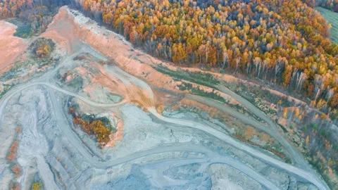 Clay quarry in autumn. Stock Footage 170756135