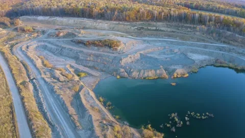 Clay quarry in autumn. Stock Footage 170756194