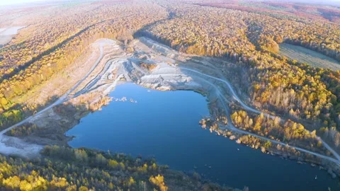 Clay quarry in autumn. Stock Footage 170756346