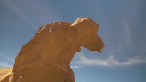 Clay rock in the shape of a bird's wing in the desert of Sur Lipez, Bolivia Stock Footage 237525226