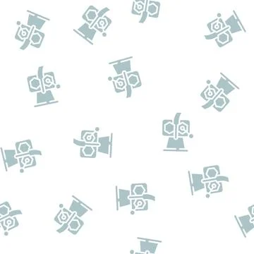 Clay rolling machine glyph vector seamless pattern Stockillustratie