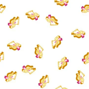 Clay rolling machine isometric icon seamless pattern 库存插图