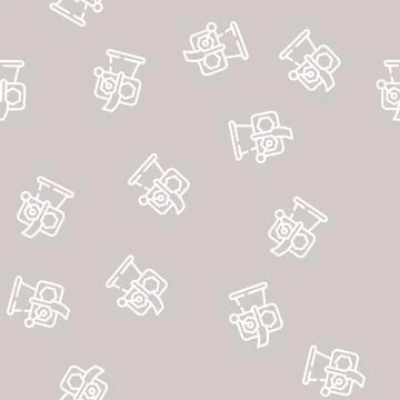 Clay rolling machine line vector seamless pattern Stock Illustration