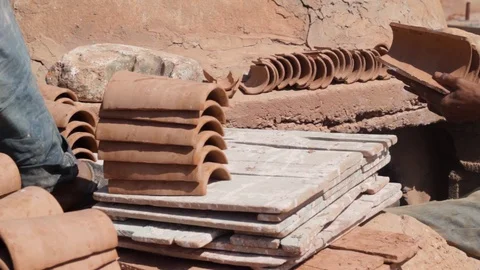 The Clay of Safi: from the valley to the workshop Stock Footage 124585410