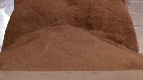 Clay Sand Coming Down From Grader Scoop Extreme Slow Motion Stock Footage 166696986