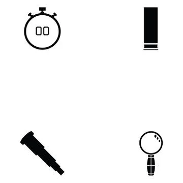 Clay shooting icon set Stock Illustration