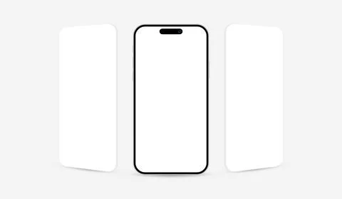 Clay Smartphone Device Mockup Template Vector Illustration with Blank Screens Illustration