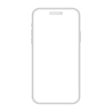 Clay smartphone gray color device mockup template isolated vector Stock Illustration