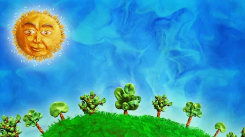 Clay spinning earth with trees, loop, HD 動画素材 37957136