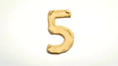 Clay stop motion countdown numbers nine zero Video stock 333874015