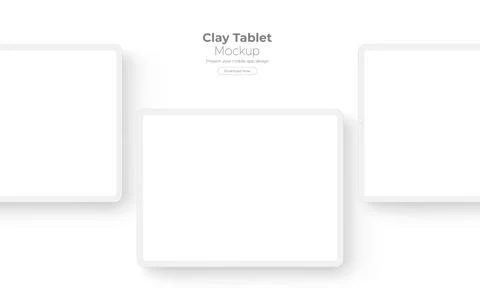 Clay Tablet Computers, Mockup for Showing Apps Design Stock Illustration