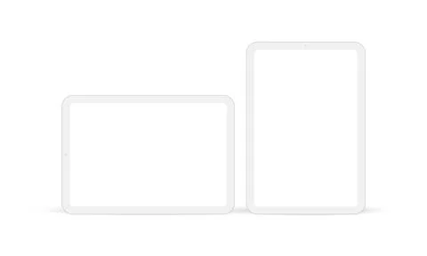 Clay Tablet Computers Mockups, Vertical and Horizontal Blank Screens Stock Illustration