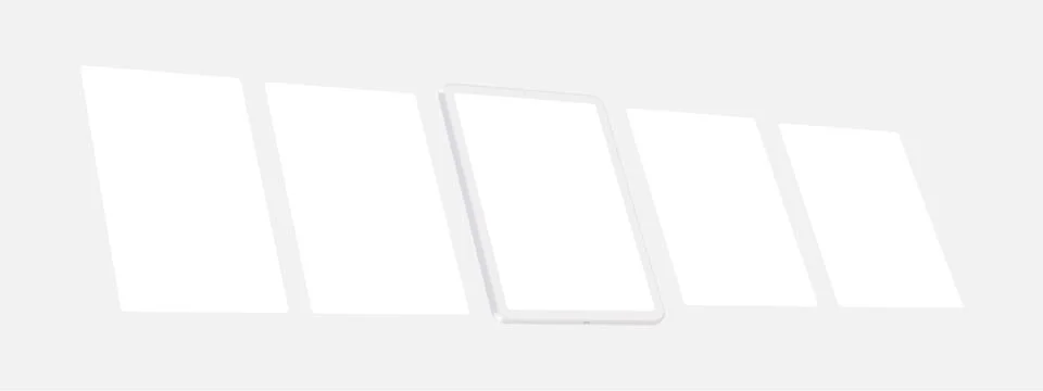 Clay Tablet Mockup with Blank Wireframing Web Pages, Side Perspective View Stock Illustration