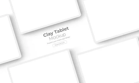 Clay Tablets With Blank Screens For App Design Stock Illustration