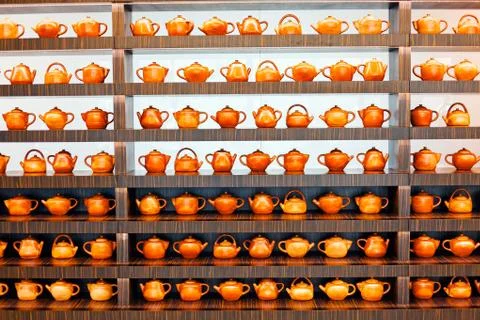 Clay teapots Stock Photos