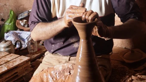 Clay throwing  Stock Footage 124590466