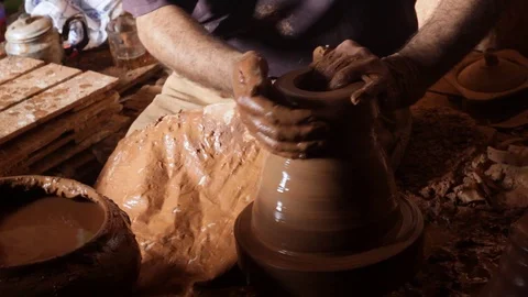 Clay throwing  Stock Footage 124590691