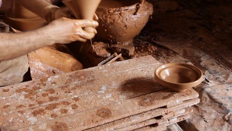 Clay throwing  Stock Footage 124590833