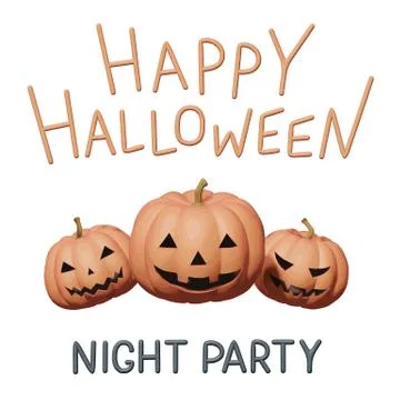 Clay vector for Halloween with orange pumpkins Stock Illustration