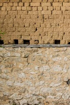 The clay wall for background. Stock Photos