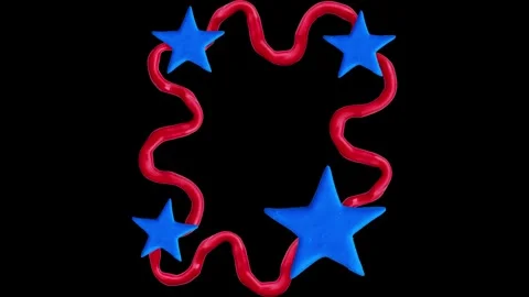 Claymation with frames and stars, themed for American holidays. 動画素材 335894799