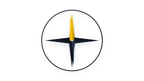 A clean 2D flat vector illustration of a navigational compass rose featurin.. Видео 346202294