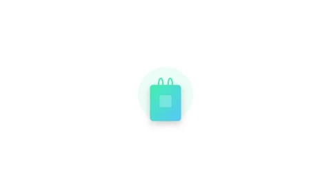 A clean 2D vector animation of a stylish shopping bag performing an elastic.. Stock Footage 345640633