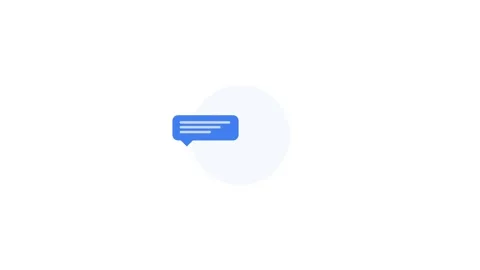 A clean 2D vector animation of two speech bubbles appearing alternately, ea.. Stock Footage 345640630