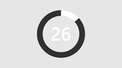 Clean 30 Second Countdown Ring Alpha Stock Footage 335124750