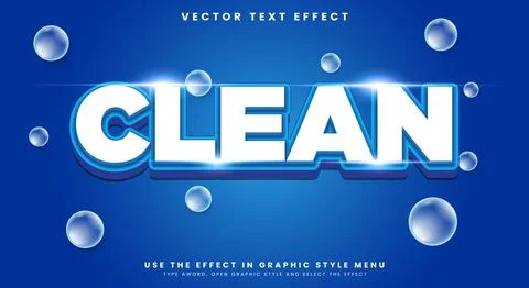 Clean 3d editable text effect Stock Illustration