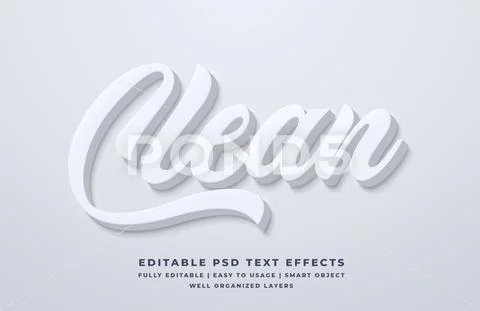 Clean 3d text style effect mockup - PSD Template PSD Template
