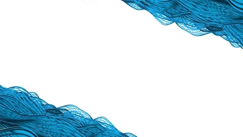 Clean Abstract 3D Loop With Flowing Tech Wires Stock Footage 314171402