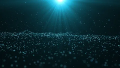 Clean Abstract Blue Particles. Glitter Waving Dust Background Loop. Stock Footage 121186509