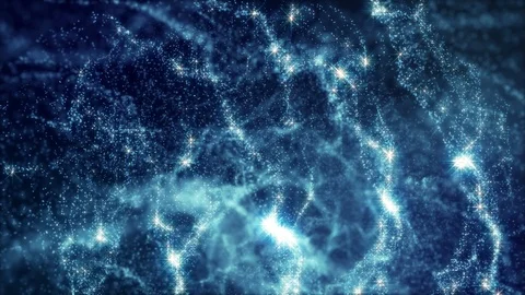Clean abstract blue particles. Glitter waving dust background loop. Stock Footage 125287152