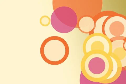 A clean abstract design featuring overlapping circles in warm orange, yello.. 스톡 일러스트