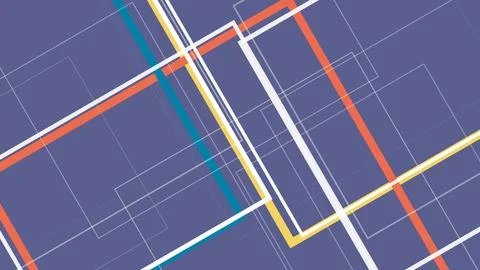 A clean abstract rail junction design overlays crisp grid lines, mixing bol.. Stock Illustration