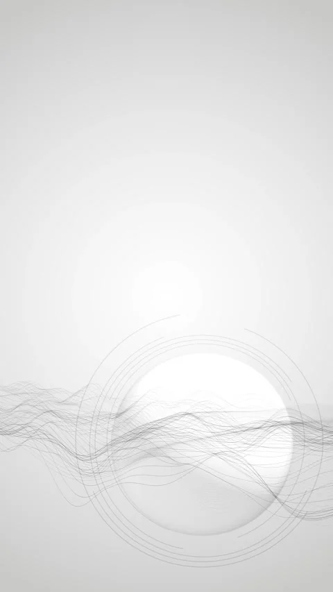 Clean abstract waveform line background thin gray curves, airy white layout, sub Stock Footage 340414581