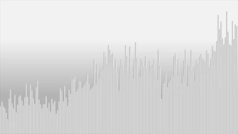 Clean abstract white and grey vertical bars forming rising economic graph chart Stock Footage 337465340