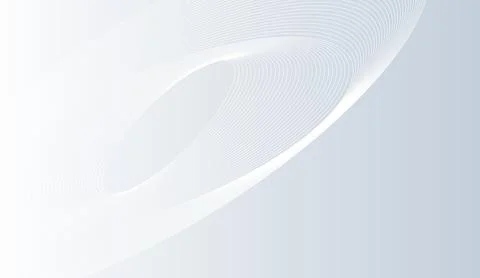 Clean abstract white background with subtle grey waves and dynamic curved lines Stock Illustration