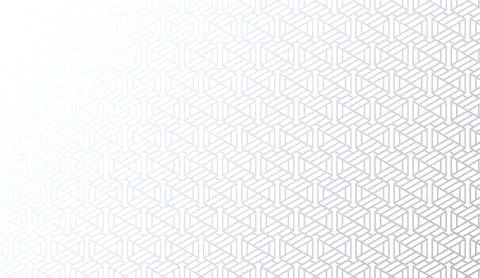 Clean abstract white geometric background with a subtle fading hexagonal line Stock Illustration