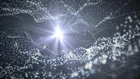 Clean abstract white particles with light flare. Glitter dust background loop. Stock Footage 125453707