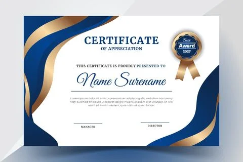 Clean Academic Graduation Certificate Template EPS Stock Illustration
