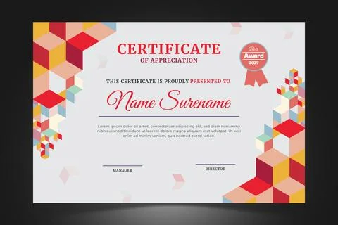 Clean Academic Graduation Certificate Template EPS Stock Illustration