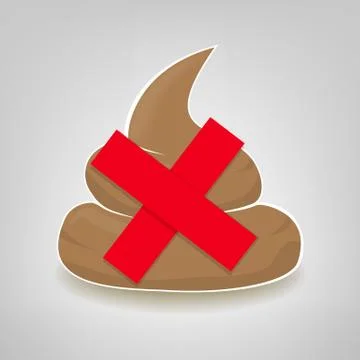 Clean up after your pet vector sign with crossed poo Stock Illustration