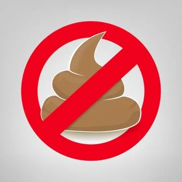 Clean up after your pet vector sign with crossed poo Stock Illustration