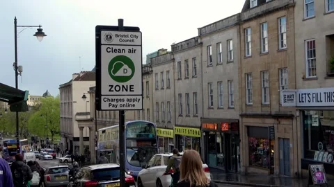 Clean Air Zone (CAZ) sign Stock Footage 272675370