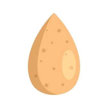 Clean almond icon, flat style Stock Illustration